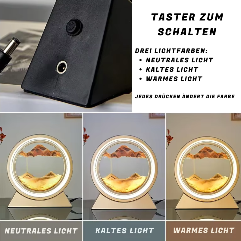 3D Sanduhr mit LED Beleuchtung - mobiles Kunstwerk, Art, WW, KW, Tageslicht