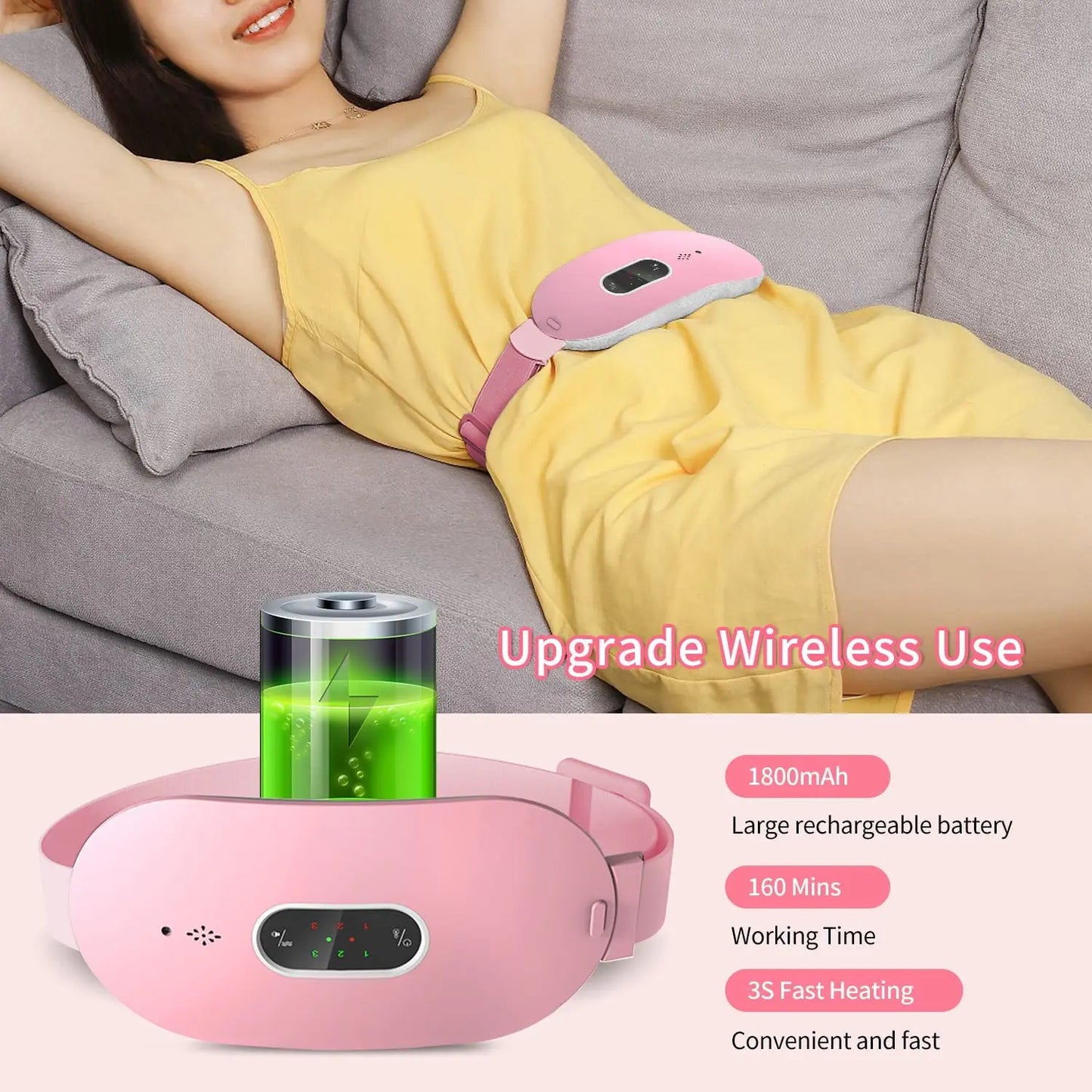 EaseFlow - Menstruationsheizdecke mit Vibrationsmassage