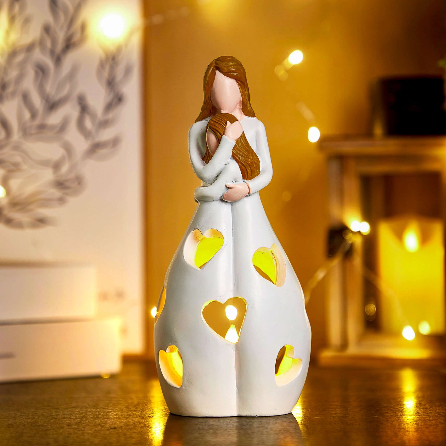 Lampe Eternal Love - Romantische und Elegante Beleuchtung aus Beige Resin