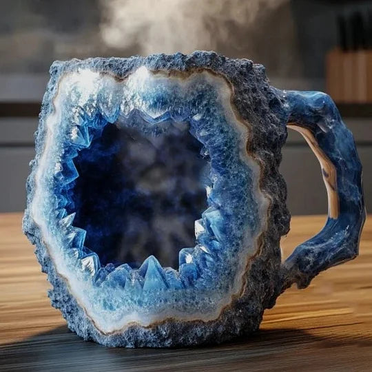 Royallure Elegante Kristall-Achat Kaffeetasse – Einzigartiger handgefertigter Becher für luxuriöses Trinken