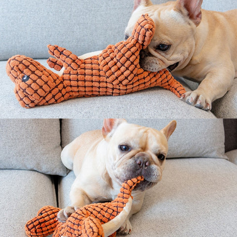 Pawelux Indestructible Plüsch Hundespielzeug für schwere Kauer - langlebiges Dino-Design für kleine und mittlere Hunde