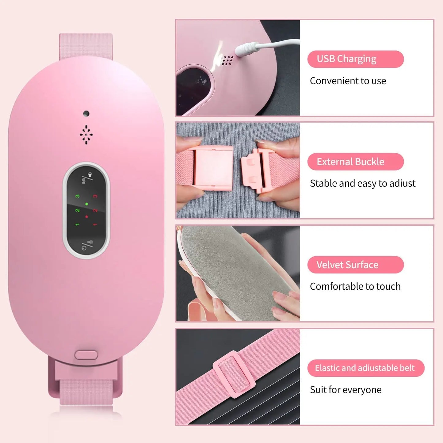 EaseFlow - Menstruationsheizdecke mit Vibrationsmassage