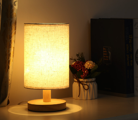 Luminio Tischlampe - USB-betriebene Leinen-Nachtlampe