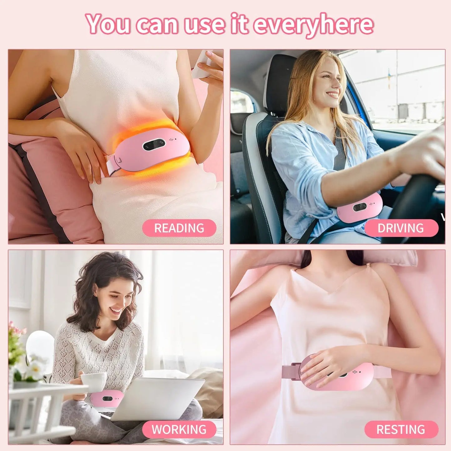 EaseFlow - Menstruationsheizdecke mit Vibrationsmassage