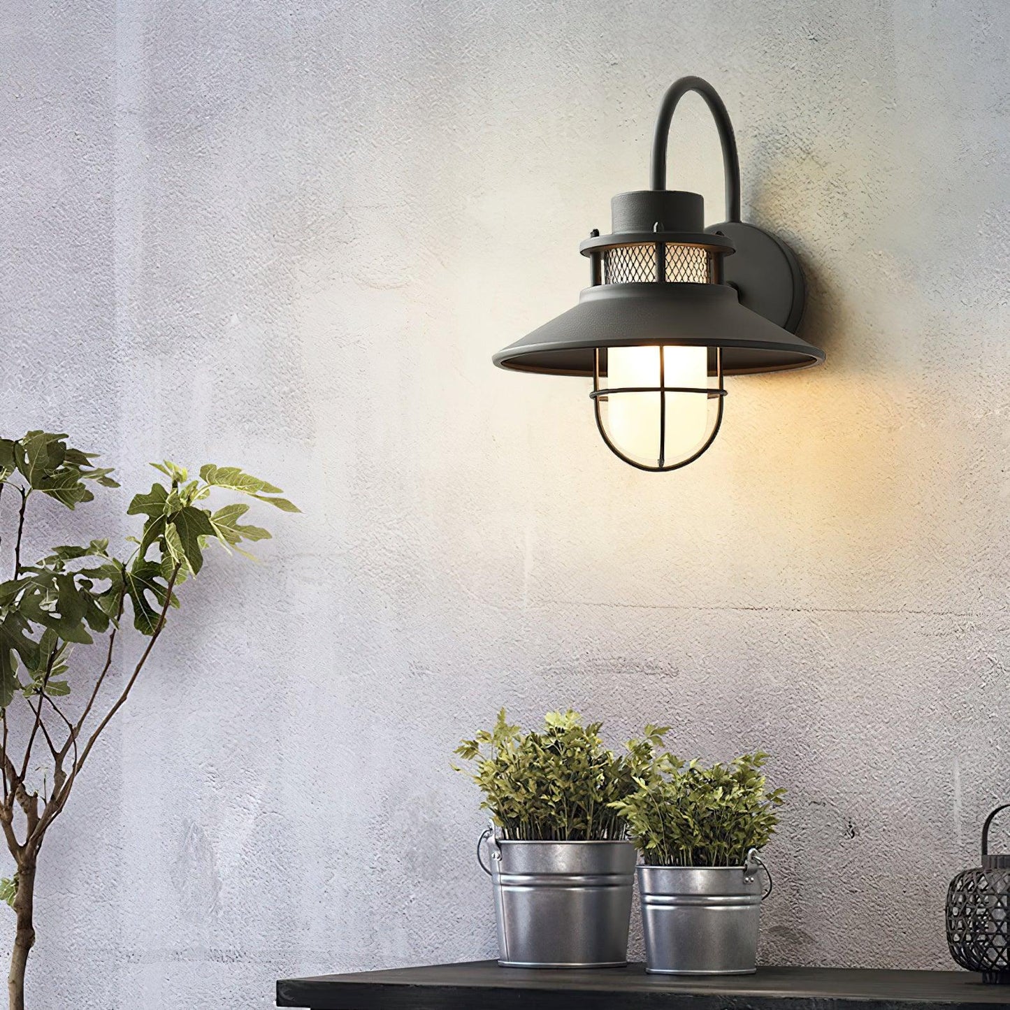 Garduru Außenwandleuchte – Wetterfeste LED-Laterne im Industrie-Stil (IP65)