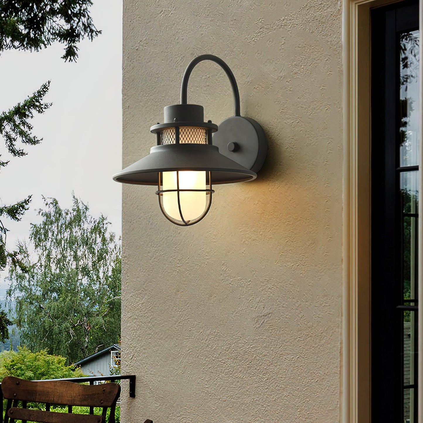 Garduru Außenwandleuchte – Wetterfeste LED-Laterne im Industrie-Stil (IP65)