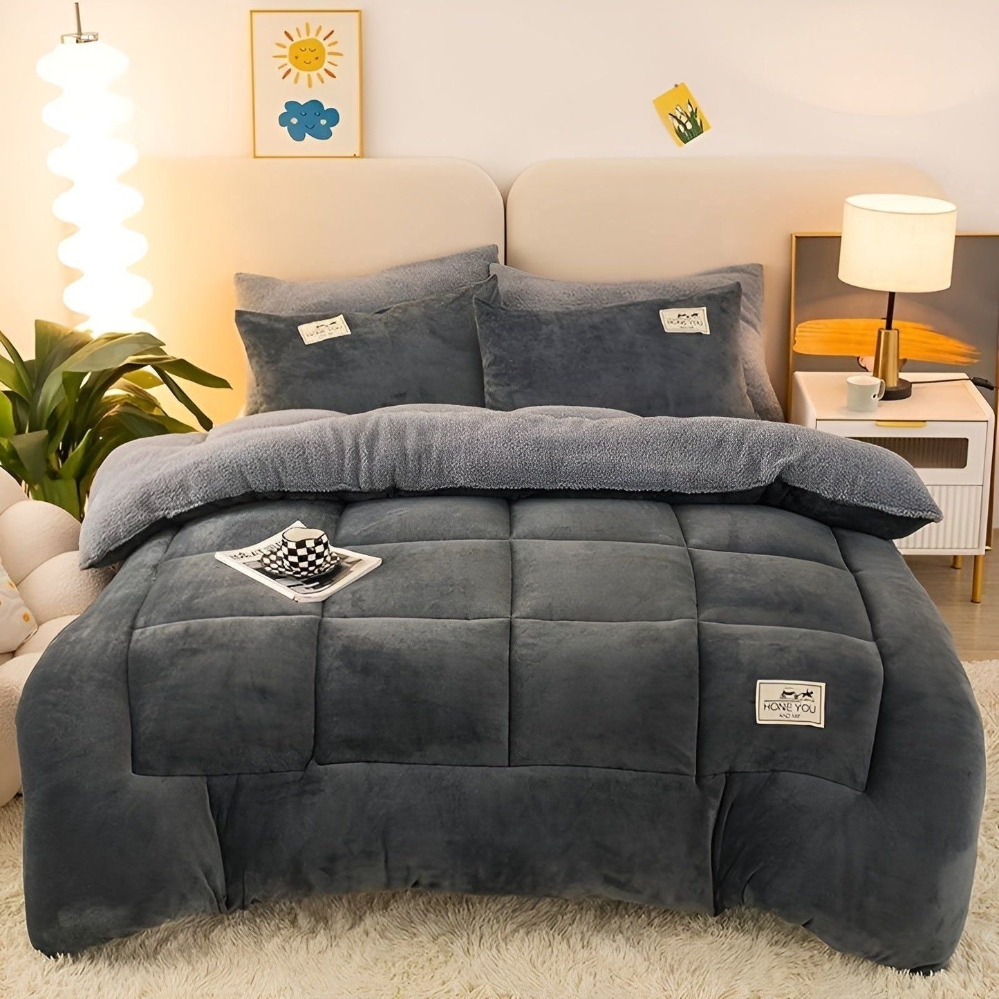 Garduru Blanket - Warmes Gestepptes Sherpa-Fleece-Decke