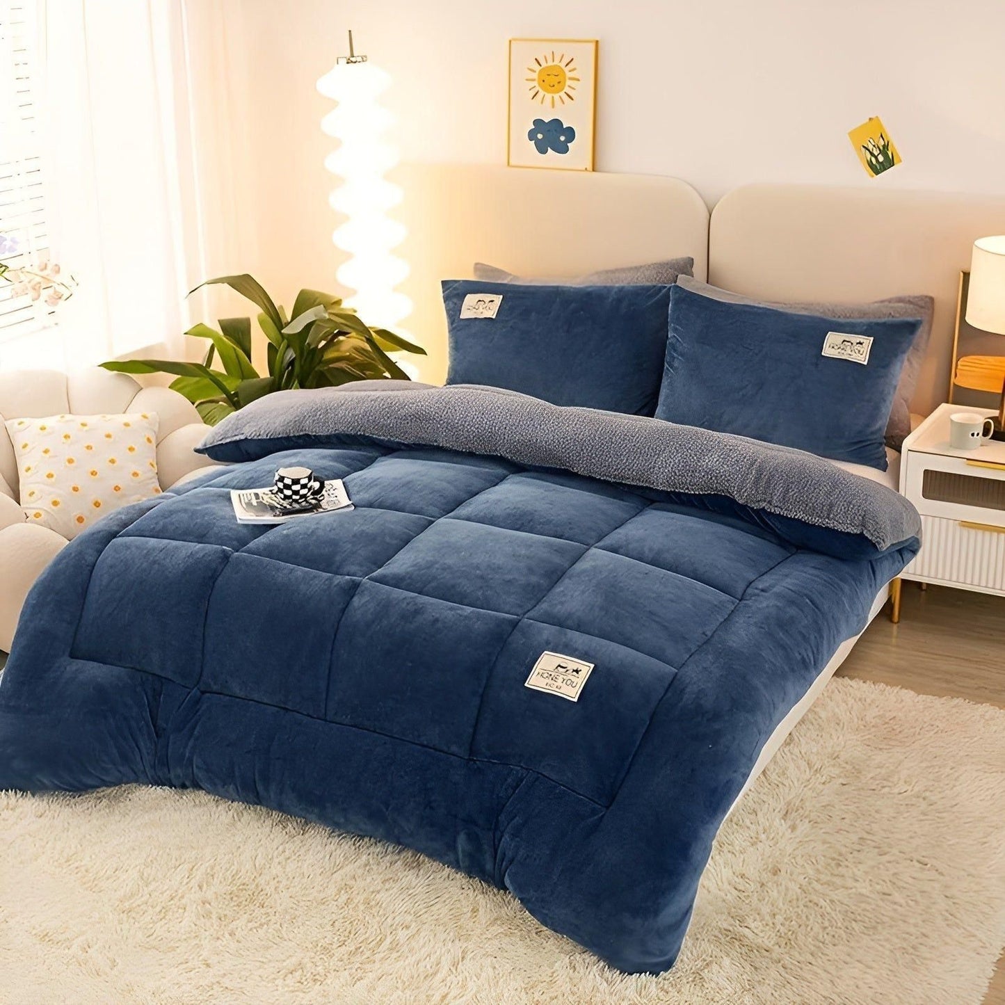 Garduru Blanket - Warmes Gestepptes Sherpa-Fleece-Decke