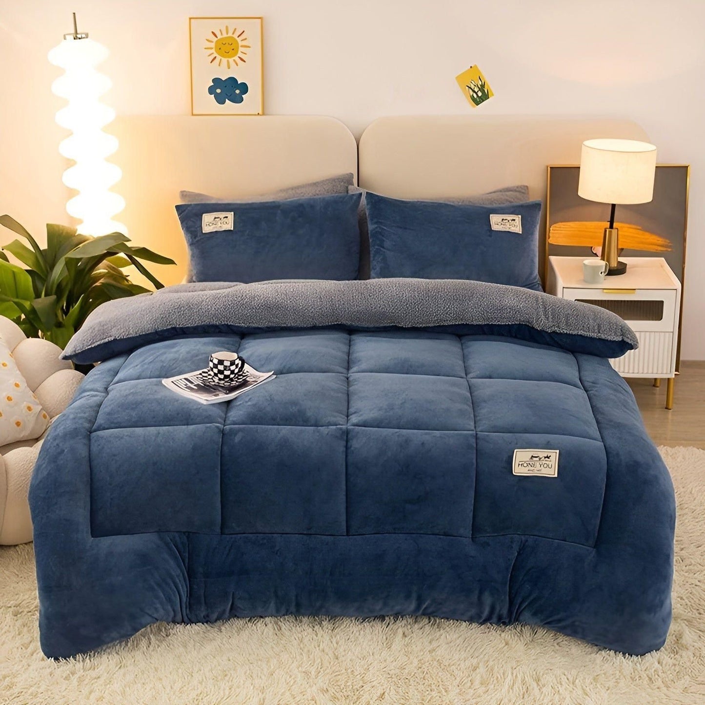 Garduru Blanket - Warmes Gestepptes Sherpa-Fleece-Decke