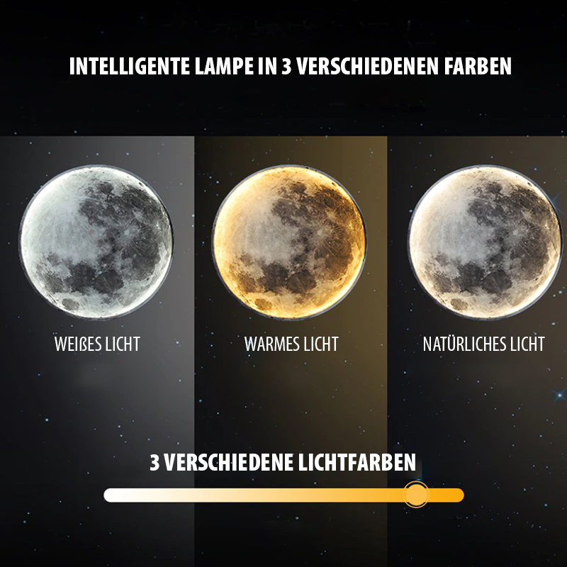 Wandlampe LED Mond mit App-Steuerung - 3 Farbmodi und Dimmfunktion