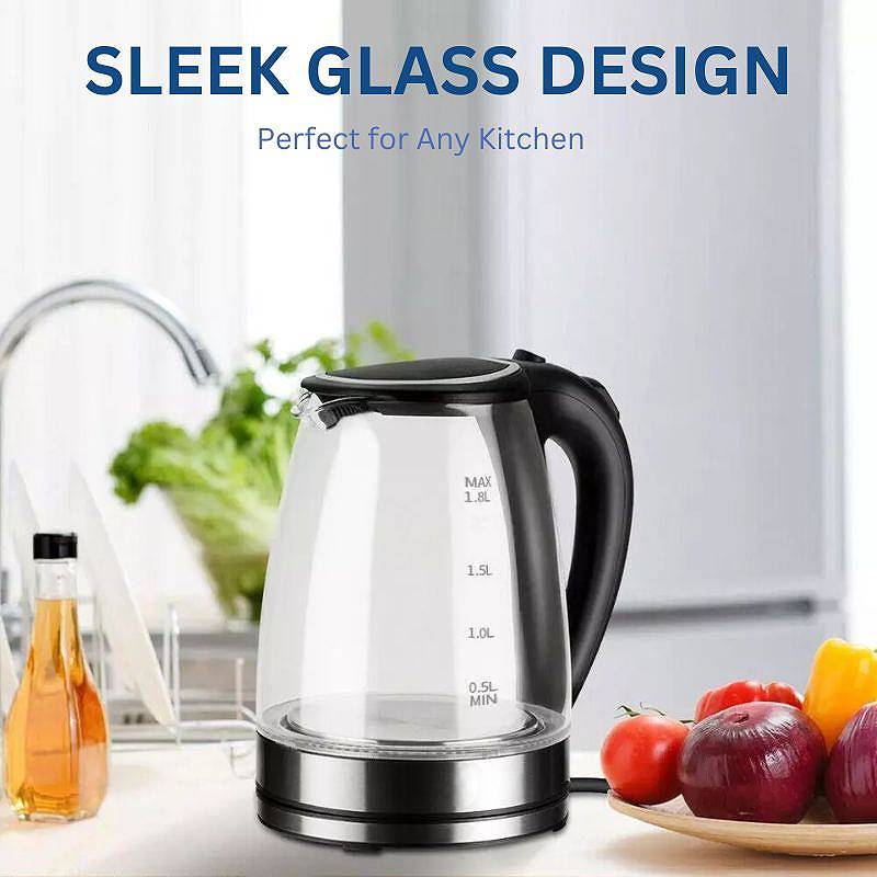 1,8L Elektrischer Glas Wasserkocher mit LED-Beleuchtung