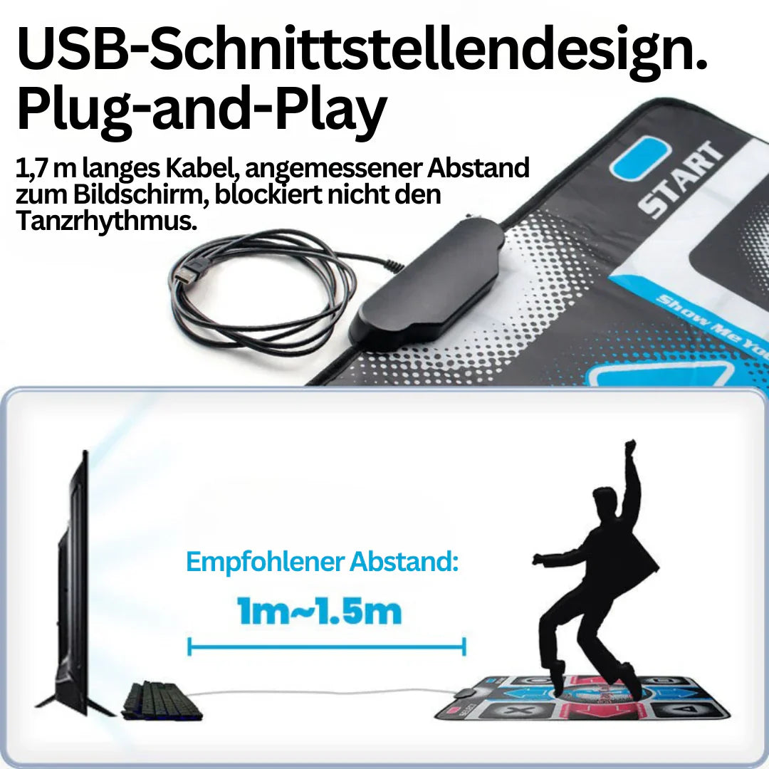 Bewegungssensor Tanzmatte mit Musik für interaktives und verspieltes Fitnesstraining