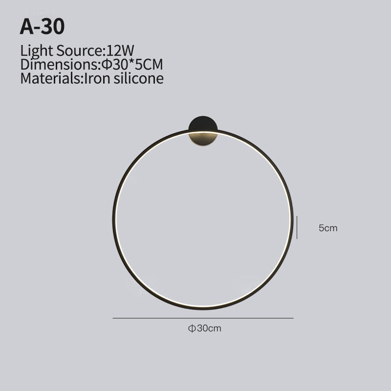 Garduru minimalistische Ring-LED-Wandlampe Luna - Luke