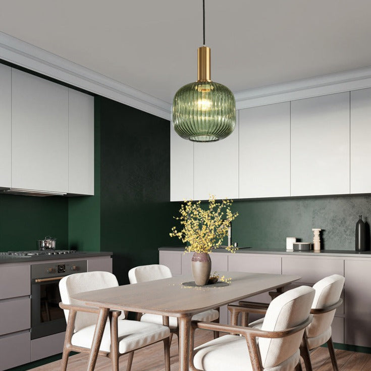 RoyaleGlow Texturiertes Glas Pendelleuchte – Elegante verstellbare Deckenleuchte für moderne Innenräume