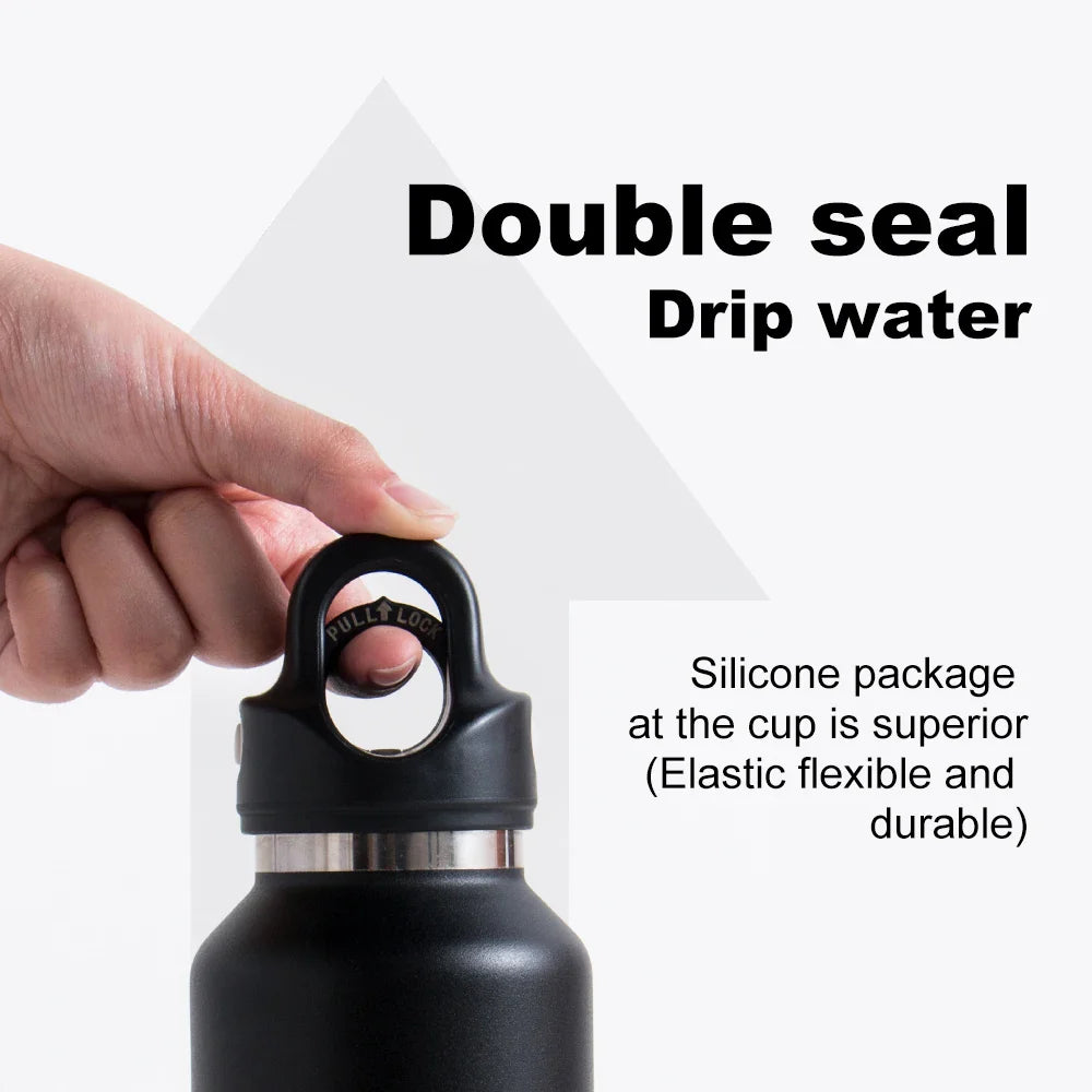 950ml Große Kapazität Edelstahl Thermosflasche Tragbarer Isolierter Becher Ohne Schraubdeckel für Reisen im Freien