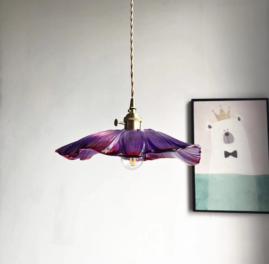 RoyaleGlow Charmante Vintage Blumen Glas Pendelleuchte – Elegante Beleuchtung für Zuhause & Essbereich