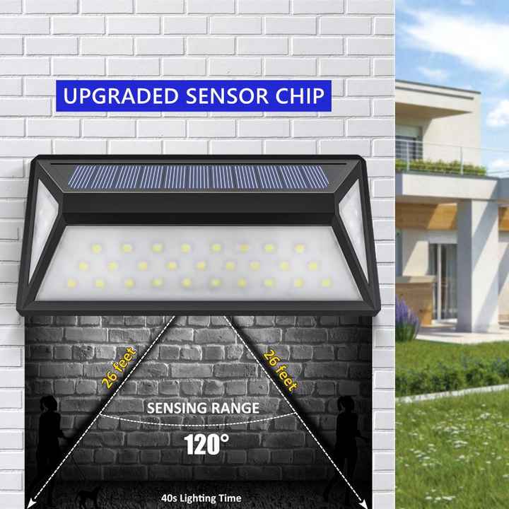 Moderne Solar LED Wandleuchte für Außen – Wasserdichte Fassadenbeleuchtung mit Bewegungsmelder