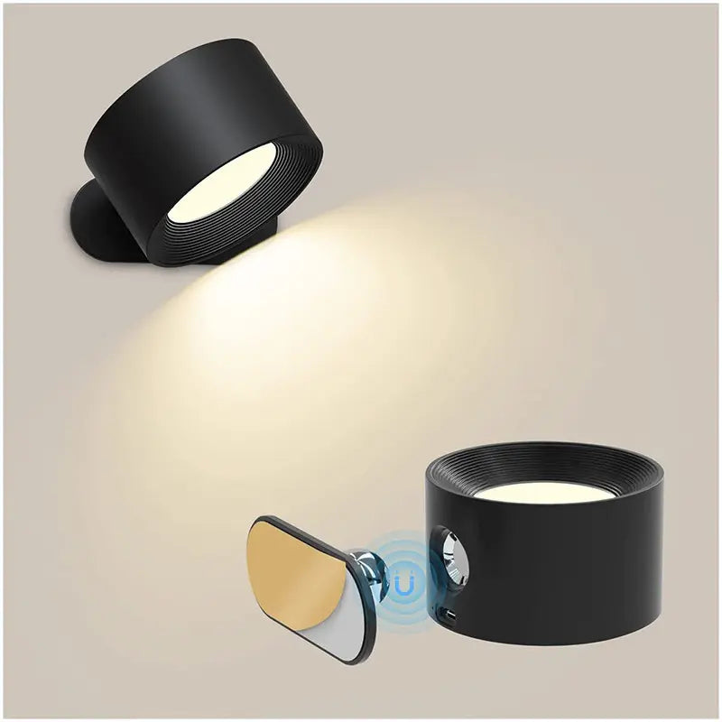 360° Wall Lamp – Kabellos, USB-wiederaufladbar & 3 Helligkeitsstufen für flexible Beleuchtung