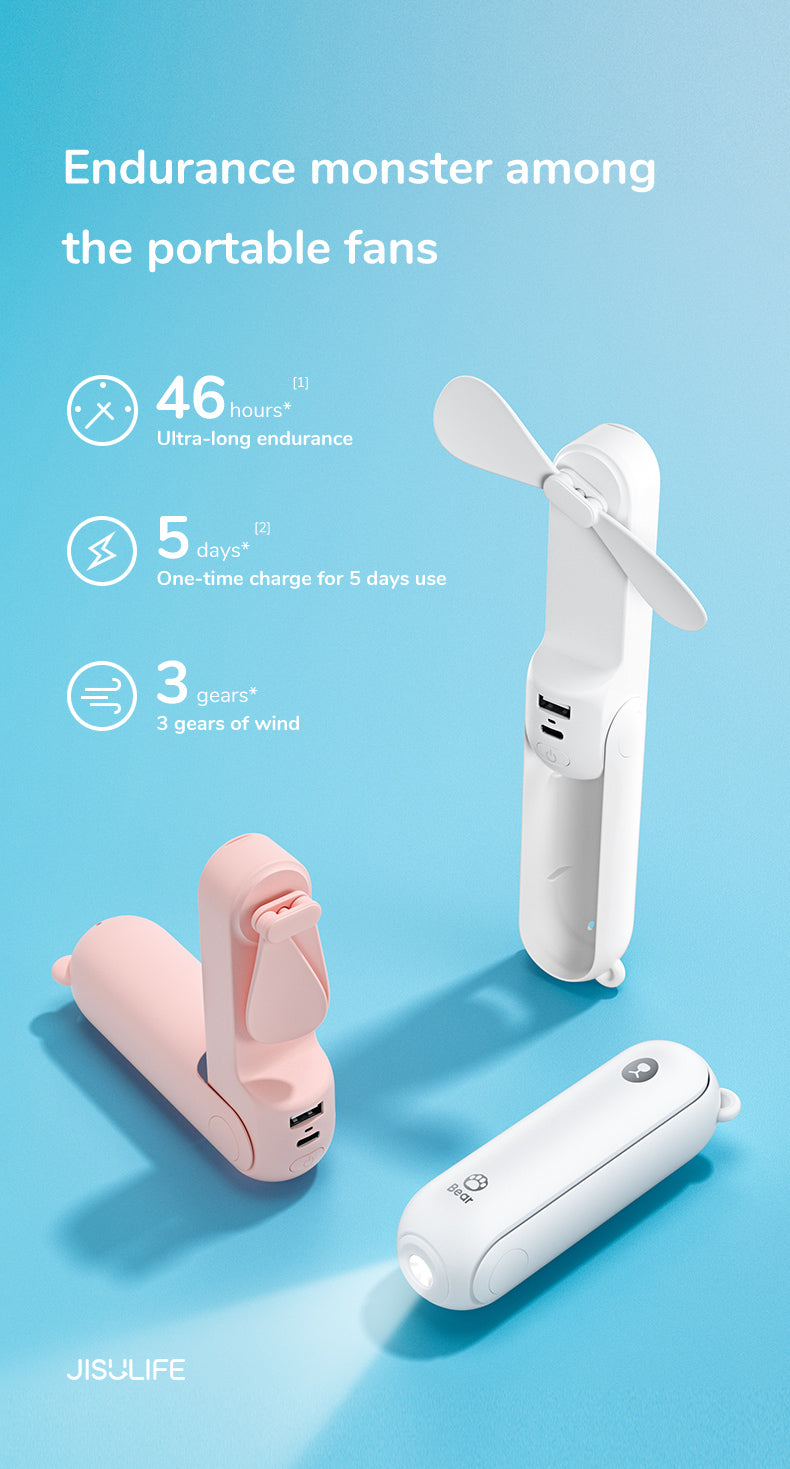 Garduru | Tragbarer Mini-Ventilator + Powerbank + Taschenlampe + USB in 1 GADGET