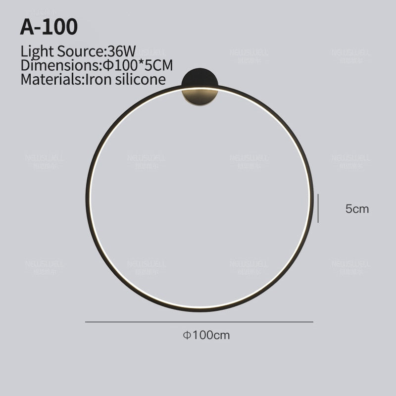 Garduru minimalistische Ring-LED-Wandlampe Luna - Luke