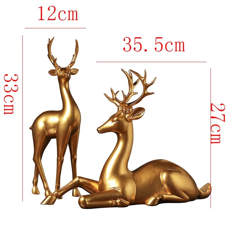 Dekoratives Weinregal mit Hirschmotiv – In edlem Gold-Finish