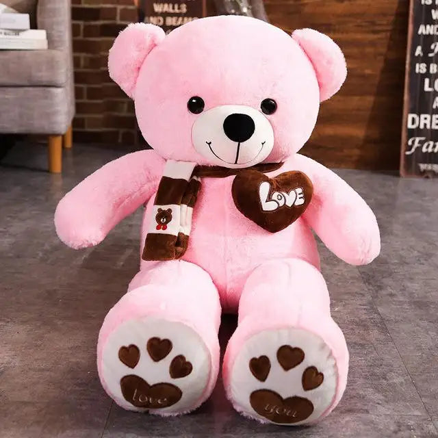 Garduru der Teddy - Lebensgroßer Kuscheltier mit Herzanhänger für romantische Anlässe