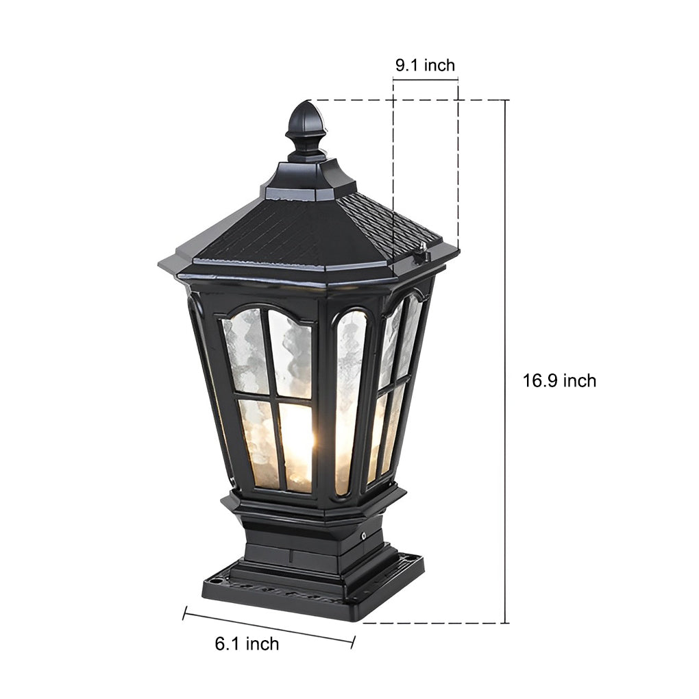 Outdoor Solar LED Schwarze Gartenpfostenlampe