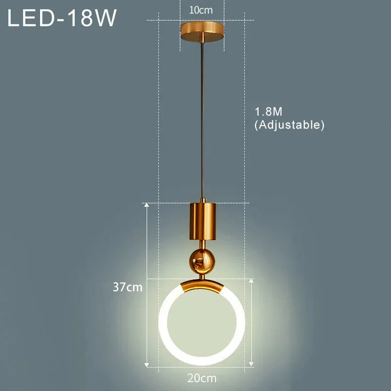 LED-Hängelampe Nordic Simple - Minimalistische Metalllampe für Küche, Esszimmer und Büro