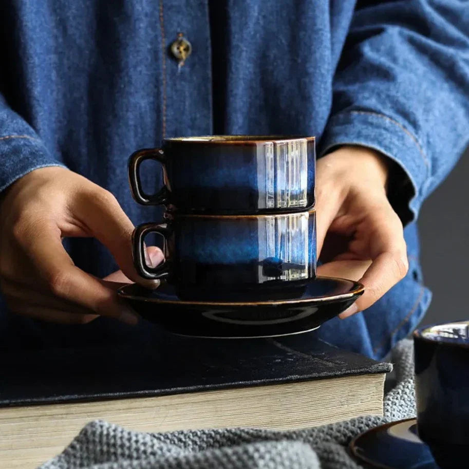 Garduru Keramik-Tassen Set | Handgefertigte Kaffeetassen | Hochwertige Espresso- und Teetassen