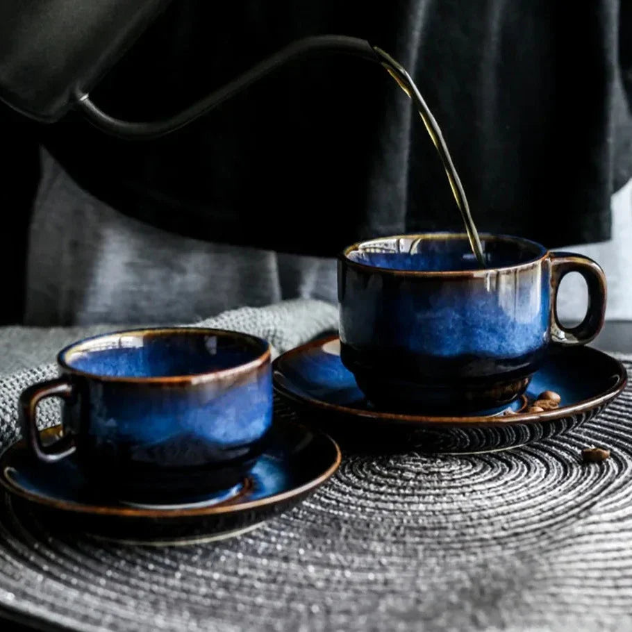 Garduru Keramik-Tassen Set | Handgefertigte Kaffeetassen | Hochwertige Espresso- und Teetassen