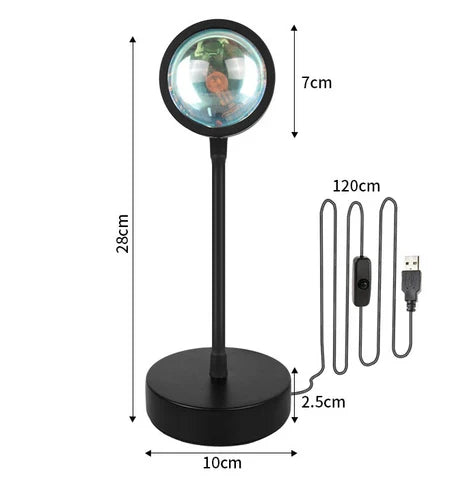 GlowDusk – Sonnenuntergang Lampe mit einstellbaren Farben und Winkel