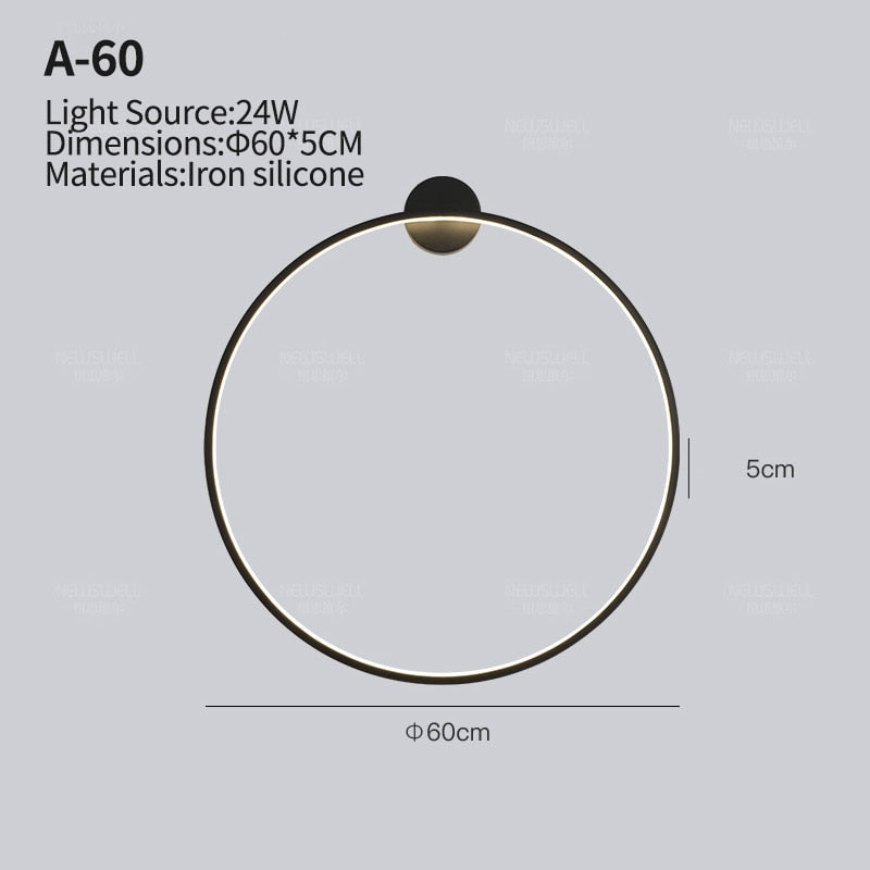 Garduru minimalistische Ring-LED-Wandlampe Luna - Luke
