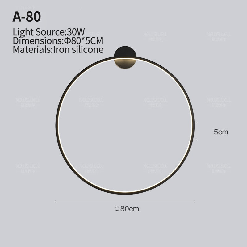 Garduru minimalistische Ring-LED-Wandlampe Luna - Luke