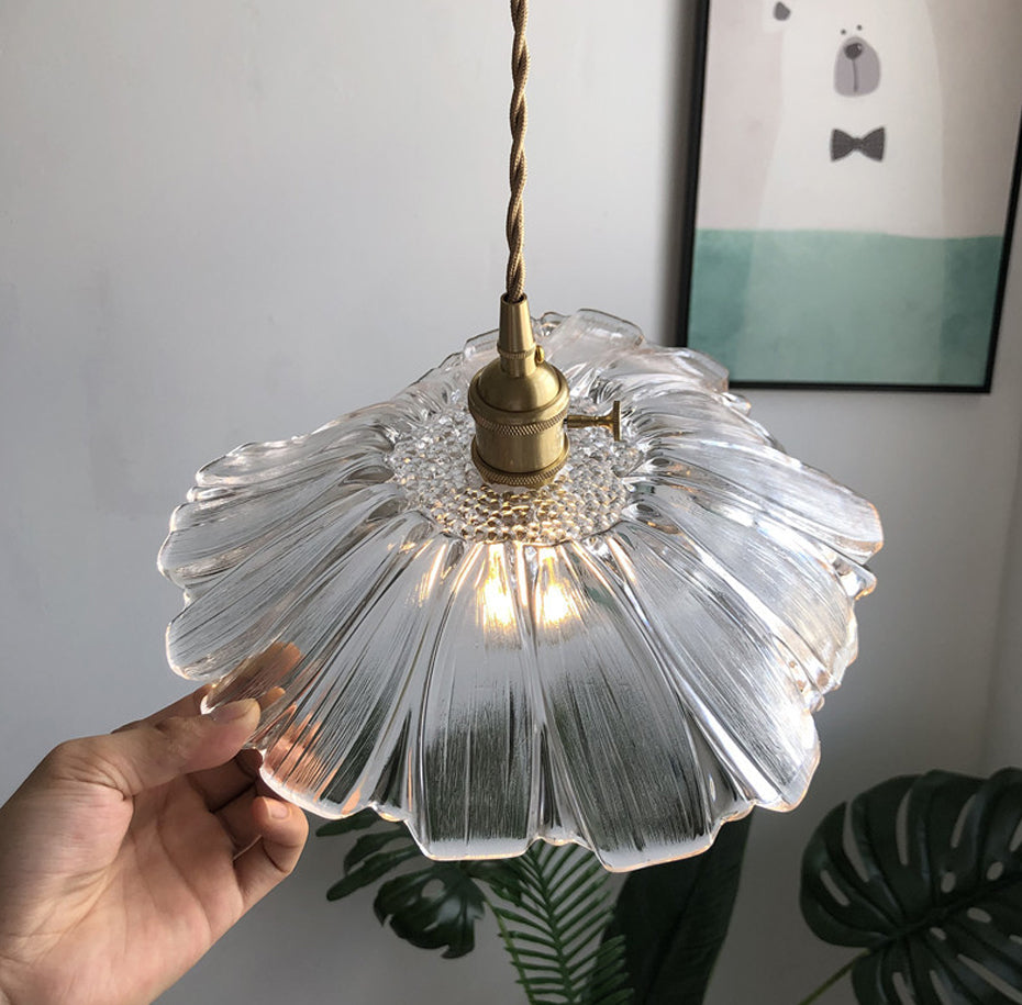 RoyaleGlow Charmante Vintage Blumen Glas Pendelleuchte – Elegante Beleuchtung für Zuhause & Essbereich