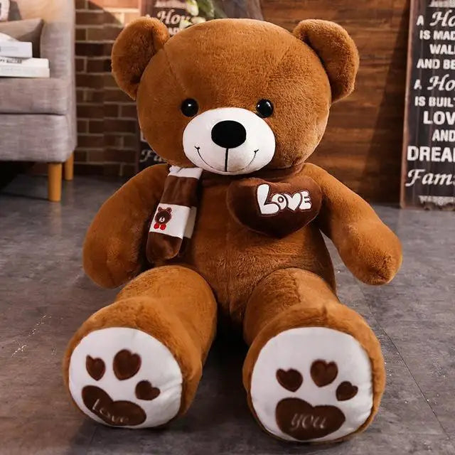 Garduru der Teddy - Lebensgroßer Kuscheltier mit Herzanhänger für romantische Anlässe