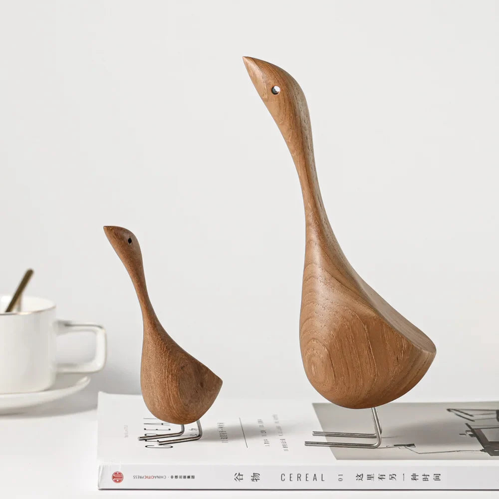 Nordische Holz-Gans Figuren