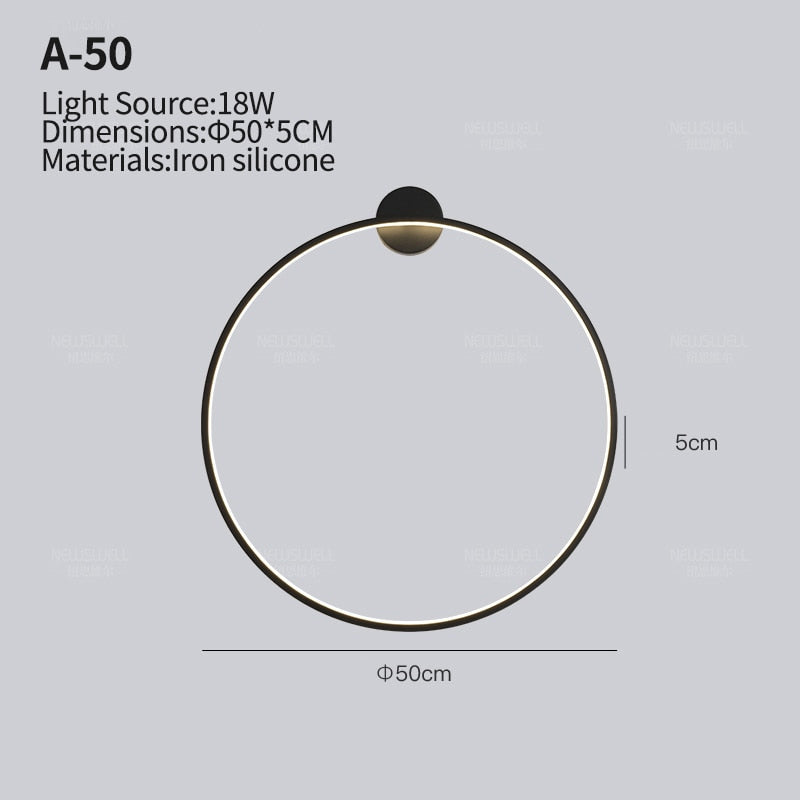 Garduru minimalistische Ring-LED-Wandlampe Luna - Luke
