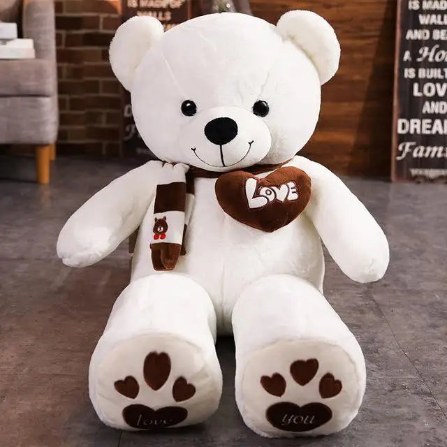 Garduru der Teddy - Lebensgroßer Kuscheltier mit Herzanhänger für romantische Anlässe