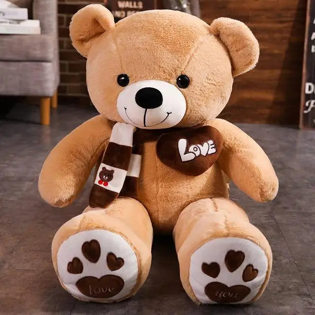 Garduru der Teddy - Lebensgroßer Kuscheltier mit Herzanhänger für romantische Anlässe