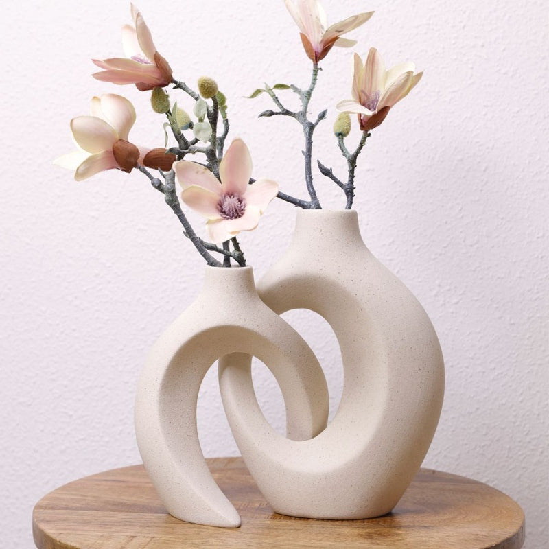 FloréWeave – Künstlerische Blume Vase mit Geflecht Design für elegante Blumenarrangements