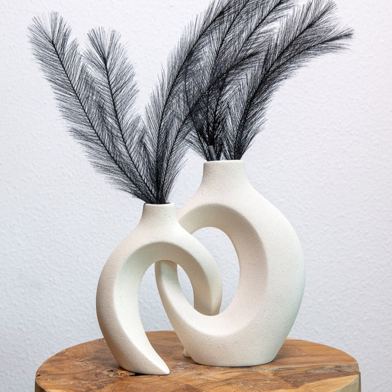 FloréWeave – Künstlerische Blume Vase mit Geflecht Design für elegante Blumenarrangements