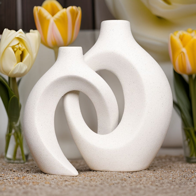 FloréWeave – Künstlerische Blume Vase mit Geflecht Design für elegante Blumenarrangements