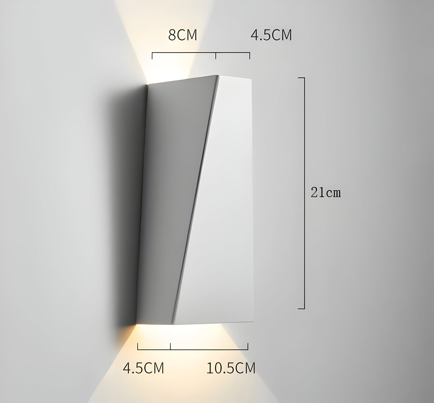 AlumiRay Wandlampe - Minimalistische trapezförmige Wandlampe - Up and Down Wandlichter LED