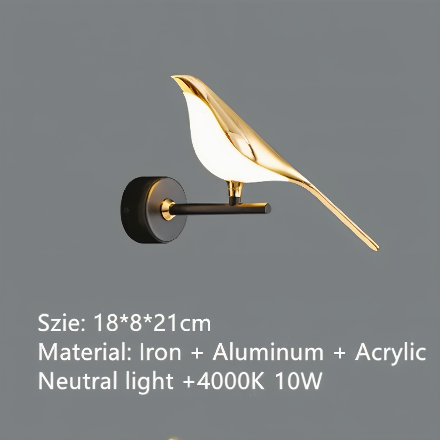Aves Glow - Goldener Vogel Drehbare Wandleuchte - Dekorative Wandleuchte LED