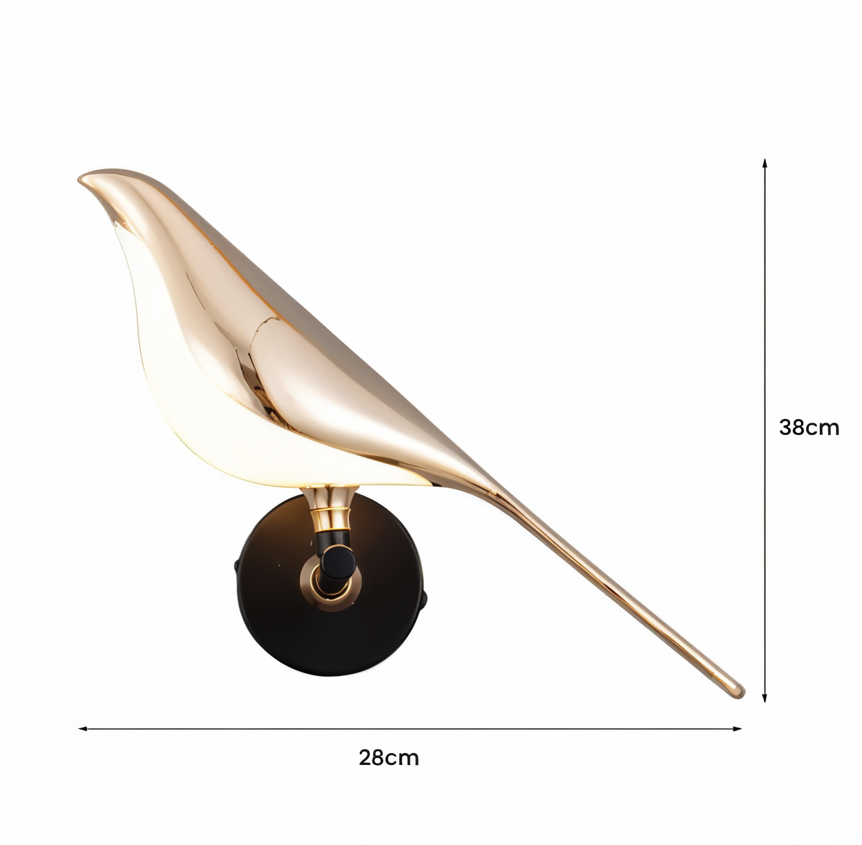 Aves Glow - Goldener Vogel Drehbare Wandleuchte - Dekorative Wandleuchte LED