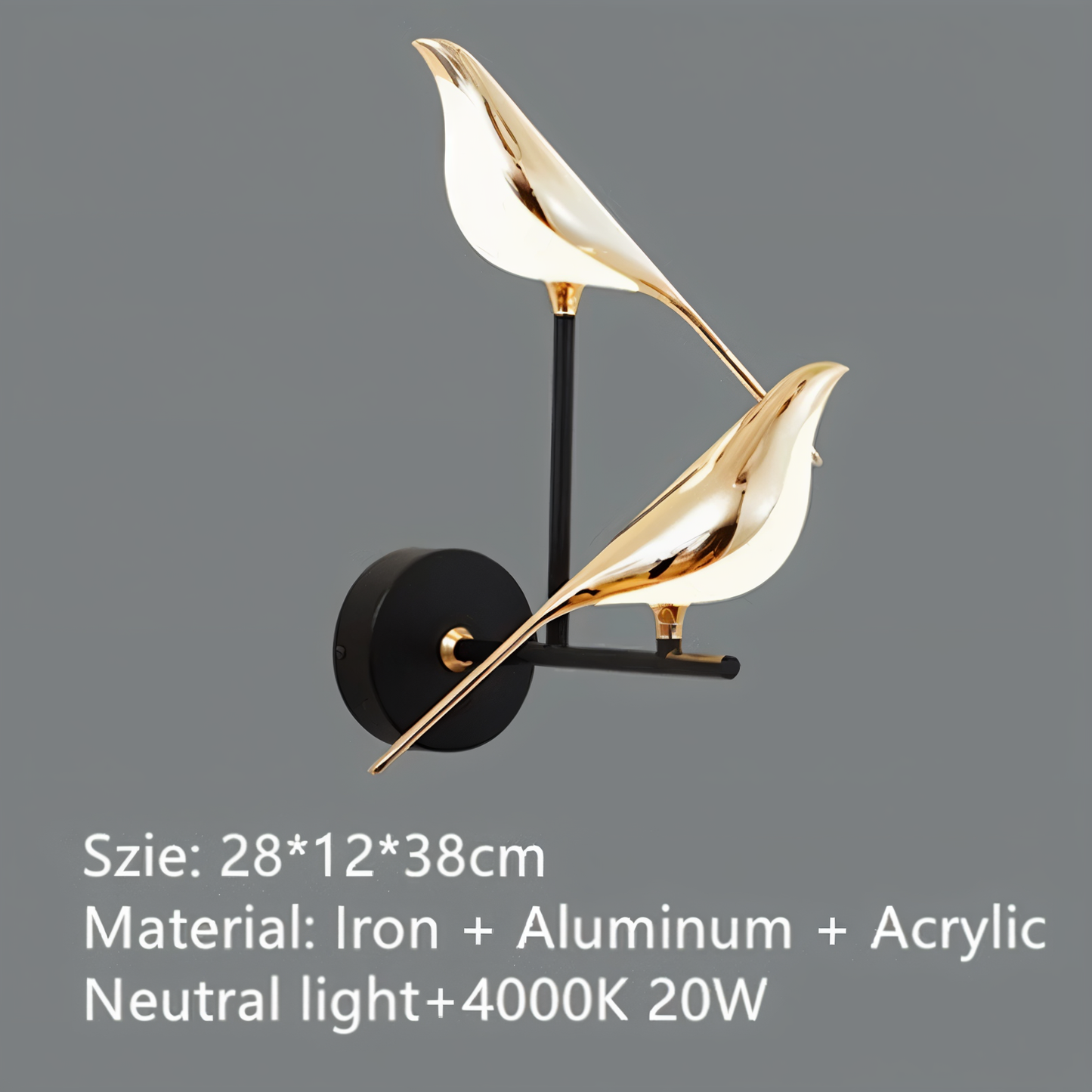 Aves Glow - Goldener Vogel Drehbare Wandleuchte - Dekorative Wandleuchte LED