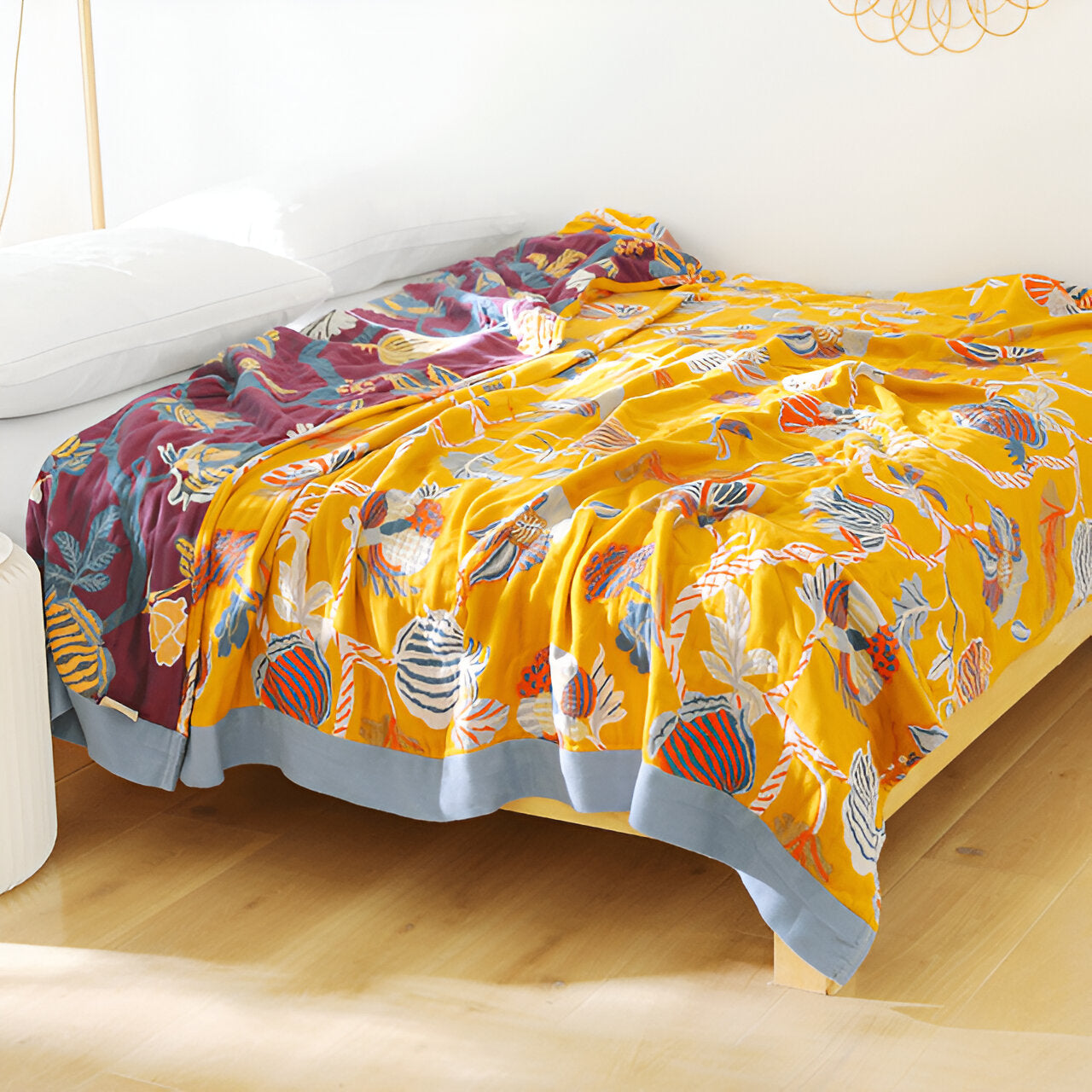 Bohem Plaid - Kunstvolle geometrische Baumwollfleece-Decke