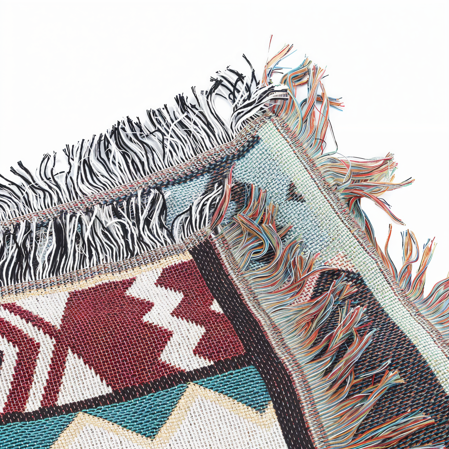 BohoFab Decke - Luxus Boho Decke Wurf - Geometrische Ethnische Fransen Tapete Decke