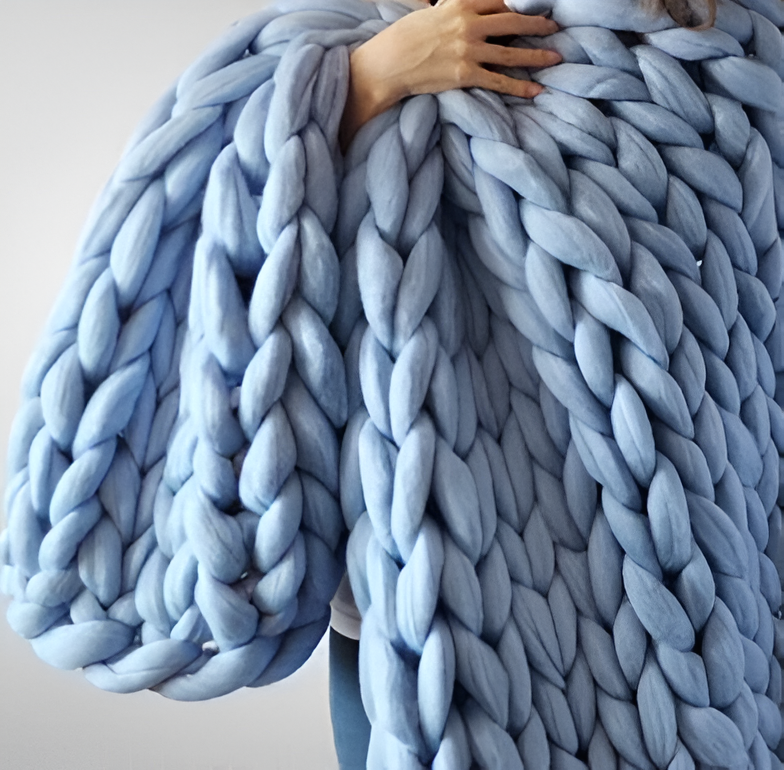 BraidKnit Plaid - Stylisch, Dicke, Atmungsaktive Fleece-Decke mit Flechtmuster