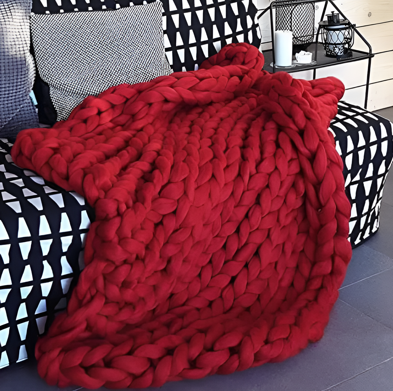 BraidKnit Plaid - Stylisch, Dicke, Atmungsaktive Fleece-Decke mit Flechtmuster